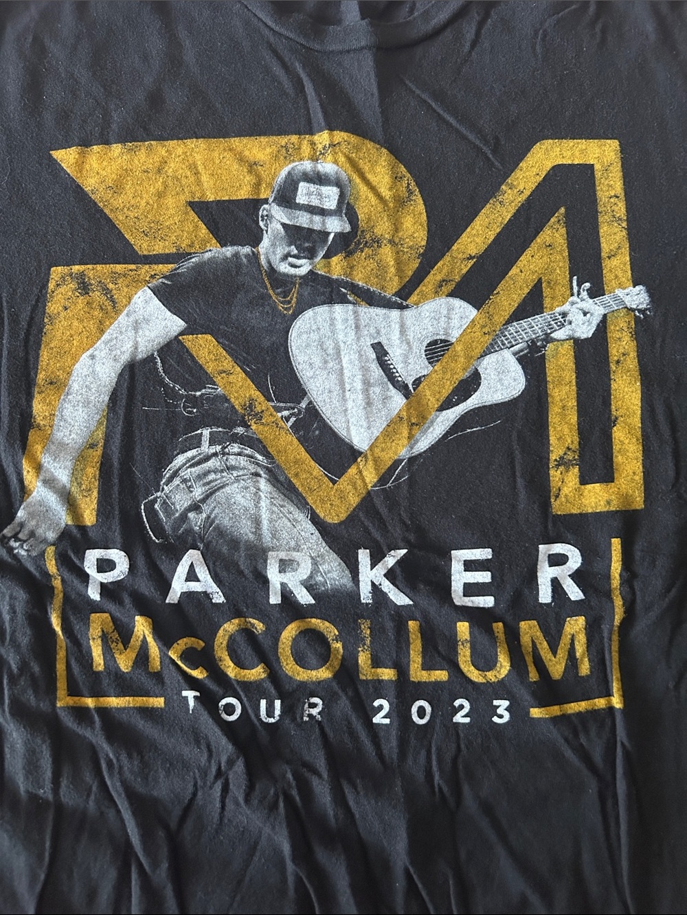 District Black T-Shirt with Gold and White Graphic